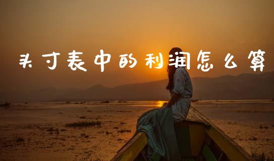 头寸表中的利润怎么算_https://www.fcdydaikuan.com_黄金期货直播_第1张
