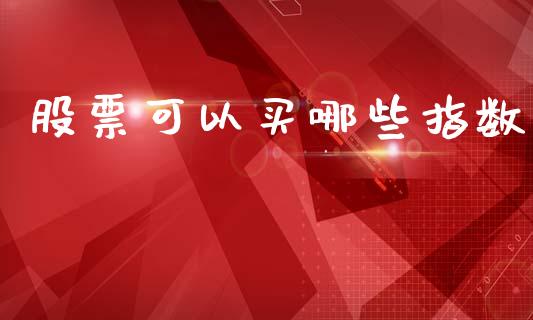 股票可以买哪些指数_https://www.fcdydaikuan.com_黄金期货直播_第1张
