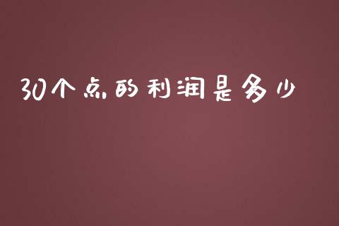 30个点的利润是多少_https://www.fcdydaikuan.com_恒生指数直播室_第1张
