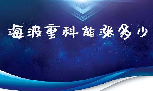 海波重科能涨多少_https://www.fcdydaikuan.com_恒生指数直播室_第1张