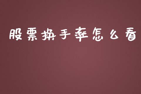 股票换手率怎么看_https://www.fcdydaikuan.com_德指期货直播_第1张