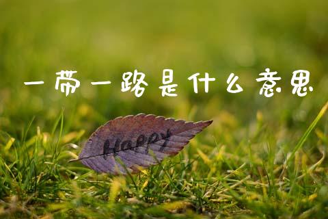 一带一路是什么意思_https://www.fcdydaikuan.com_恒指期货直播_第1张