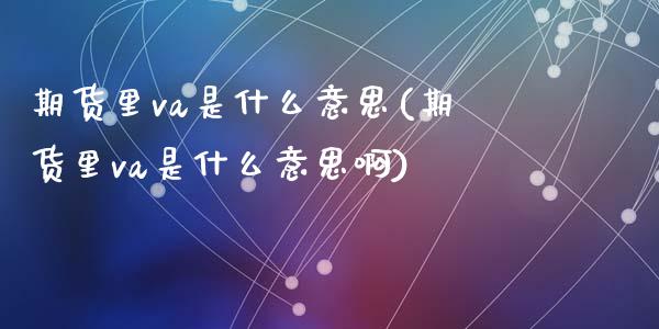 期货里va是什么意思(期货里va是什么意思啊)_https://www.fcdydaikuan.com_黄金期货直播_第1张