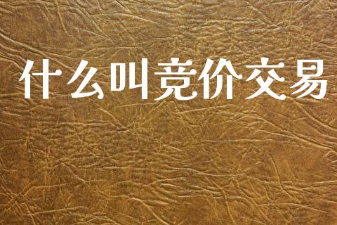 什么叫竞价交易_https://www.fcdydaikuan.com_黄金期货直播_第1张