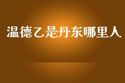 温德乙是丹东哪里人_https://www.fcdydaikuan.com_德指期货直播_第1张
