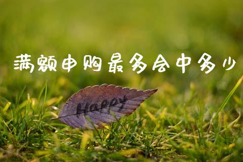 满额申购最多会中多少_https://www.fcdydaikuan.com_恒指期货直播_第1张