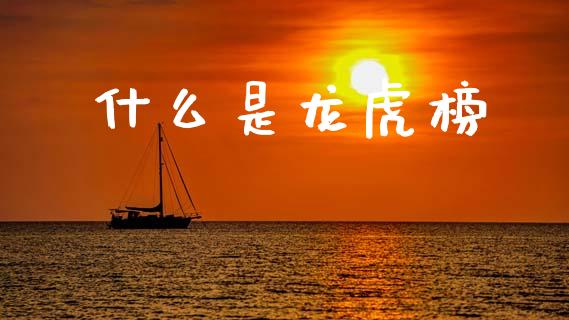 什么是龙虎榜_https://www.fcdydaikuan.com_德指期货直播_第1张