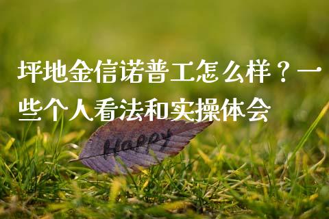 坪地金信诺普工怎么样？一些个人看法和实操体会_https://www.fcdydaikuan.com_恒指期货直播_第1张