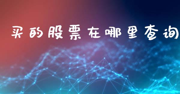 买的股票在哪里查询_https://www.fcdydaikuan.com_黄金期货直播_第1张