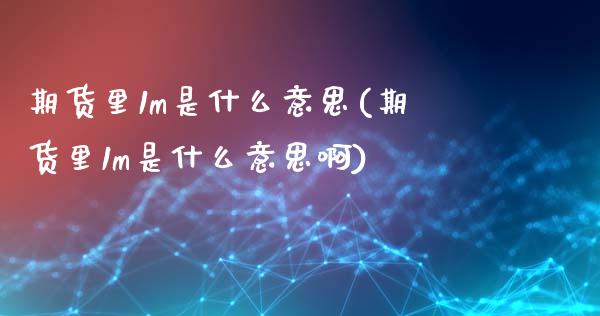 期货里1m是什么意思(期货里1m是什么意思啊)_https://www.fcdydaikuan.com_恒指期货直播_第1张