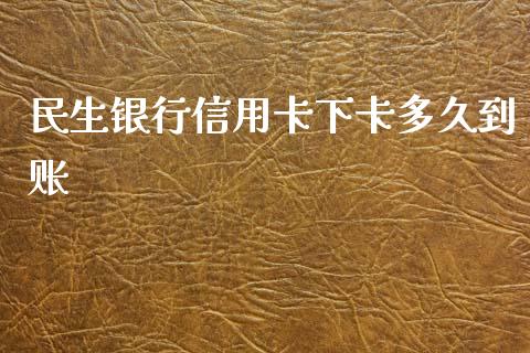 民生银行信用卡下卡多久到账_https://www.fcdydaikuan.com_黄金期货直播_第1张