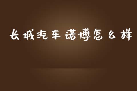 长城汽车诺博怎么样_https://www.fcdydaikuan.com_恒指期货直播_第1张