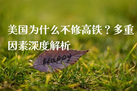 美国为什么不修高铁？多重因素深度解析_https://www.fcdydaikuan.com_恒指期货直播_第1张