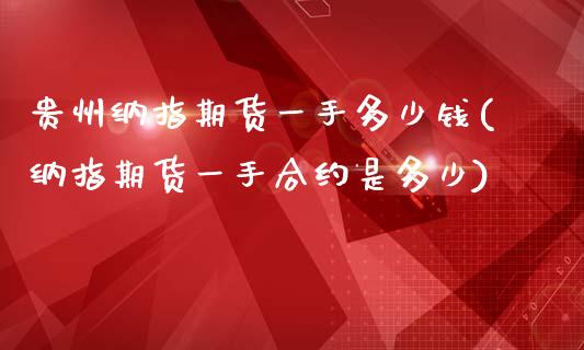 贵州纳指期货一手多少钱(纳指期货一手合约是多少)_https://www.fcdydaikuan.com_德指期货直播_第1张