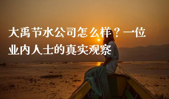 大禹节水公司怎么样？一位业内人士的真实观察_https://www.fcdydaikuan.com_德指期货直播_第1张