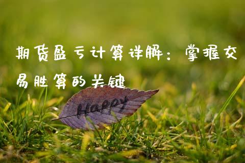 期货盈亏计算详解：掌握交易胜算的关键_https://www.fcdydaikuan.com_恒生指数直播室_第1张
