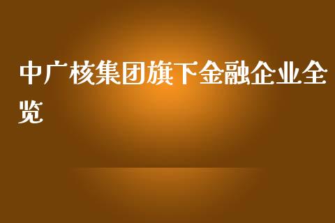 中广核集团旗下金融企业全览_https://www.fcdydaikuan.com_黄金期货直播_第1张