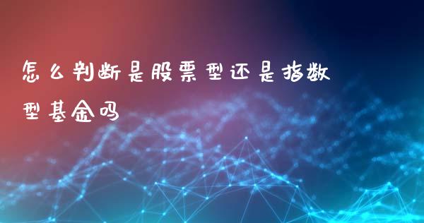怎么判断是股票型还是指数型基金吗_https://www.fcdydaikuan.com_黄金期货直播_第1张