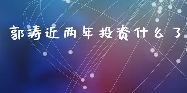 郭涛近两年投资什么了_https://www.fcdydaikuan.com_恒指期货直播_第1张
