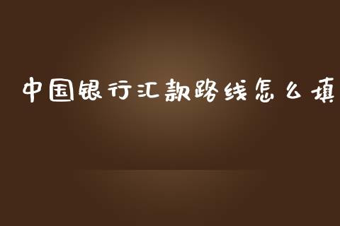 中国银行汇款路线怎么填_https://www.fcdydaikuan.com_黄金期货直播_第1张