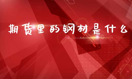 期货里的钢材是什么_https://www.fcdydaikuan.com_恒指期货直播_第1张