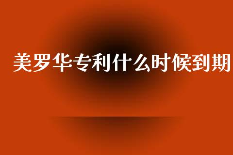 美罗华专利什么时候到期_https://www.fcdydaikuan.com_德指期货直播_第1张