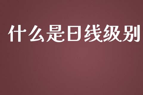 什么是日线级别_https://www.fcdydaikuan.com_德指期货直播_第1张