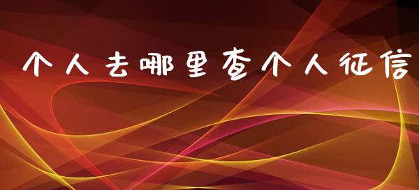 个人去哪里查个人征信_https://www.fcdydaikuan.com_德指期货直播_第1张