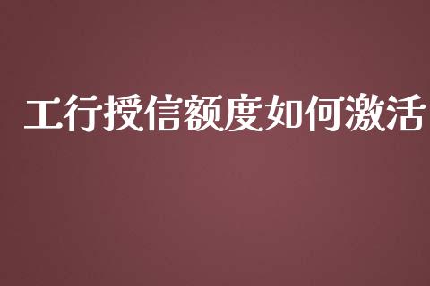 工行授信额度如何激活_https://www.fcdydaikuan.com_恒生指数直播室_第1张