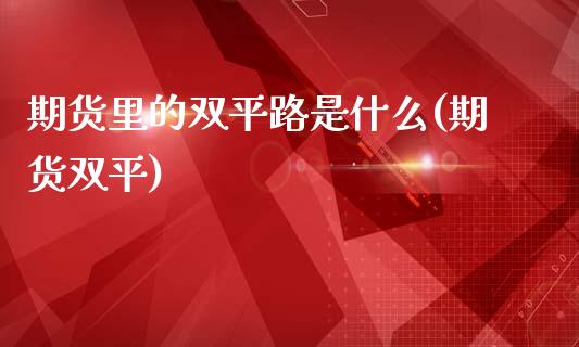 期货里的双平路是什么(期货双平)_https://www.fcdydaikuan.com_恒生指数直播室_第1张