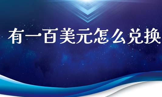 有一百美元怎么兑换_https://www.fcdydaikuan.com_德指期货直播_第1张