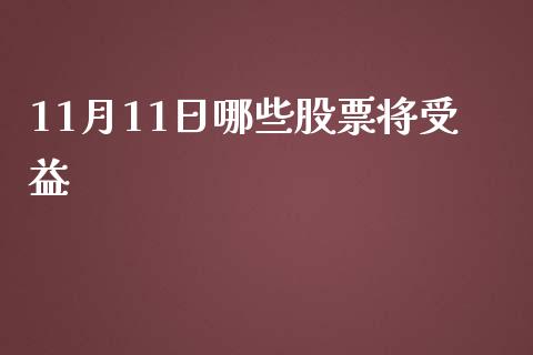 11月11日哪些股票将受益_https://www.fcdydaikuan.com_德指期货直播_第1张