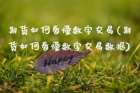 期货如何看懂数字交易(期货如何看懂数字交易数据)_https://www.fcdydaikuan.com_恒指期货直播_第1张