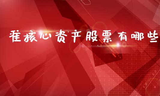 准核心资产股票有哪些_https://www.fcdydaikuan.com_黄金期货直播_第1张