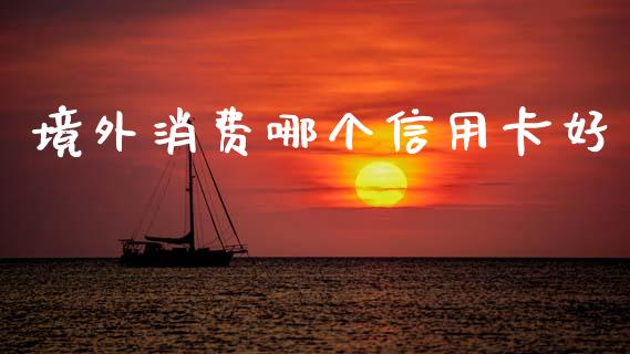 境外消费哪个信用卡好_https://www.fcdydaikuan.com_德指期货直播_第1张