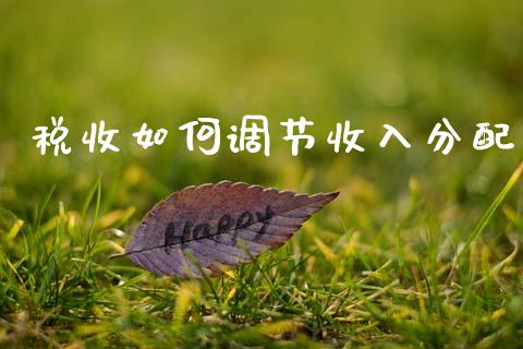 税收如何调节收入分配_https://www.fcdydaikuan.com_恒生指数直播室_第1张