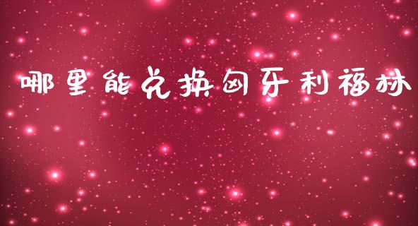 哪里能兑换匈牙利福林_https://www.fcdydaikuan.com_恒生指数直播室_第1张