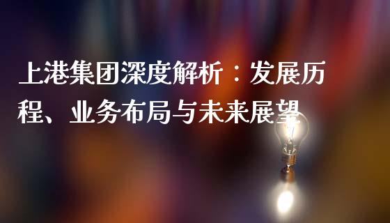 上港集团深度解析：发展历程、业务布局与未来展望_https://www.fcdydaikuan.com_德指期货直播_第1张