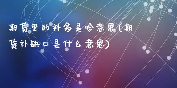 期货里的补多是啥意思(期货补缺口是什么意思)_https://www.fcdydaikuan.com_德指期货直播_第1张