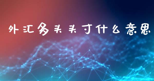 外汇多头头寸什么意思_https://www.fcdydaikuan.com_德指期货直播_第1张