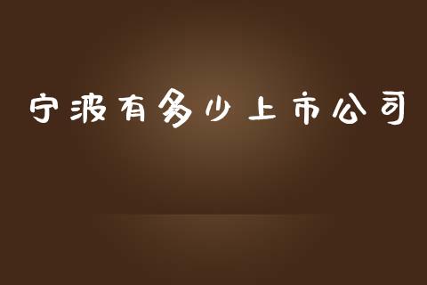 宁波有多少上市公司_https://www.fcdydaikuan.com_德指期货直播_第1张