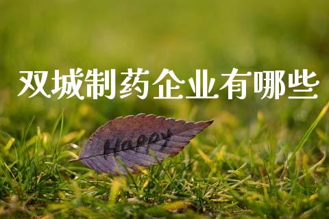 双城制药企业有哪些_https://www.fcdydaikuan.com_恒生指数直播室_第1张