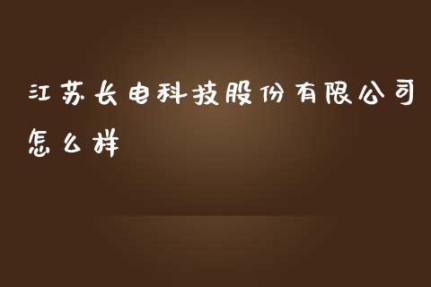 江苏长电科技股份有限公司怎么样_https://www.fcdydaikuan.com_德指期货直播_第1张