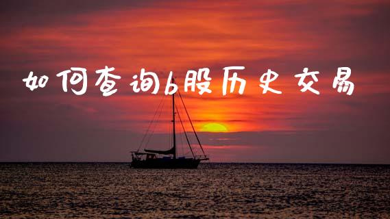如何查询b股历史交易_https://www.fcdydaikuan.com_德指期货直播_第1张