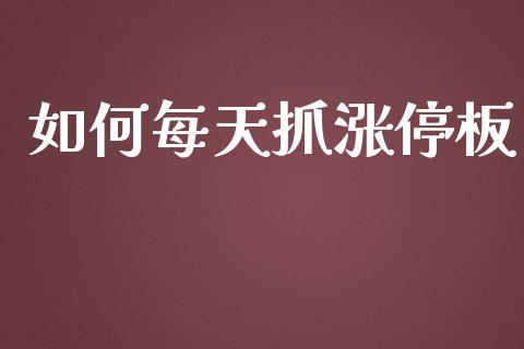 如何每天抓涨停板_https://www.fcdydaikuan.com_德指期货直播_第1张