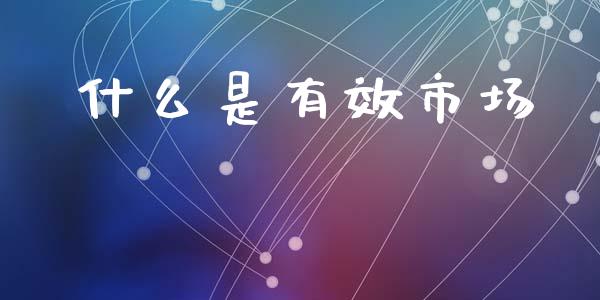 什么是有效市场_https://www.fcdydaikuan.com_恒指期货直播_第1张