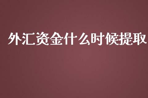 外汇资金什么时候提取_https://www.fcdydaikuan.com_德指期货直播_第1张