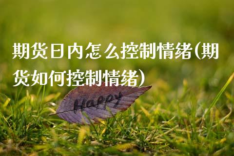 期货日内怎么控制情绪(期货如何控制情绪)_https://www.fcdydaikuan.com_恒生指数直播室_第1张
