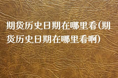 期货历史日期在哪里看(期货历史日期在哪里看啊)_https://www.fcdydaikuan.com_恒生指数直播室_第1张