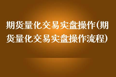 期货量化交易实盘操作(期货量化交易实盘操作流程)_https://www.fcdydaikuan.com_恒生指数直播室_第1张